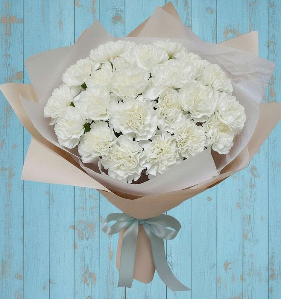 Букет цветов из: Гвоздики в Радуге