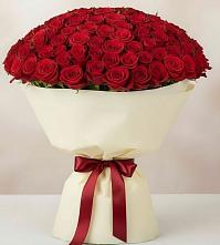 Букет 101 Красная роза Милано в Радуге