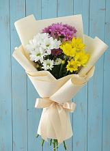 Букет цветов из:  Хризантемы в Радуге