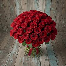 Букет 55 Красных роз Фридом #REPLACE_PRED# Радуге