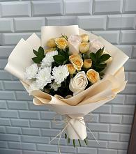 Букет цветов из:  Розы и Хризантемы в Радуге