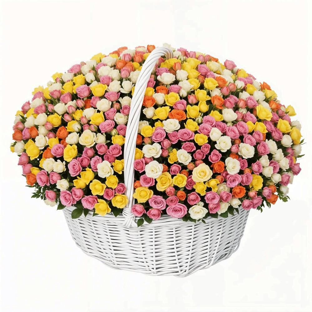 Премиум букет из: Розы в Радуге