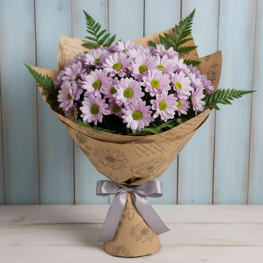 Букет цветов из: Хризантемы в Радуге