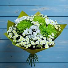 Букет цветов из:  Хризантемы в Радуге