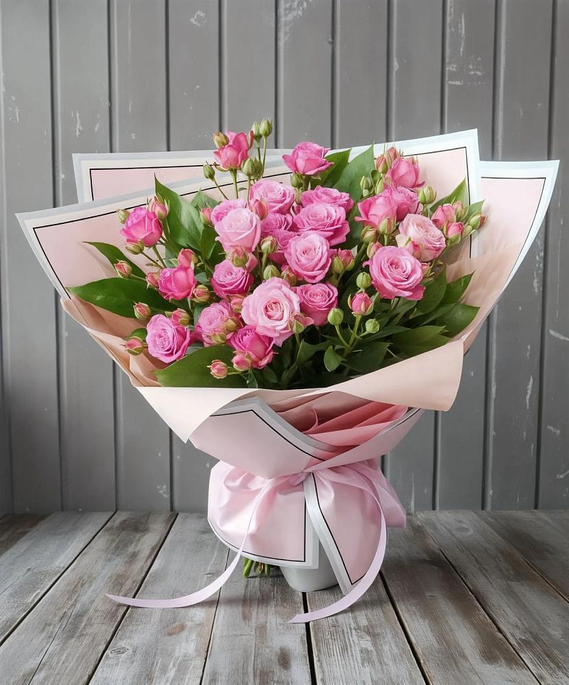 Букет Розовый кустик в Радуге