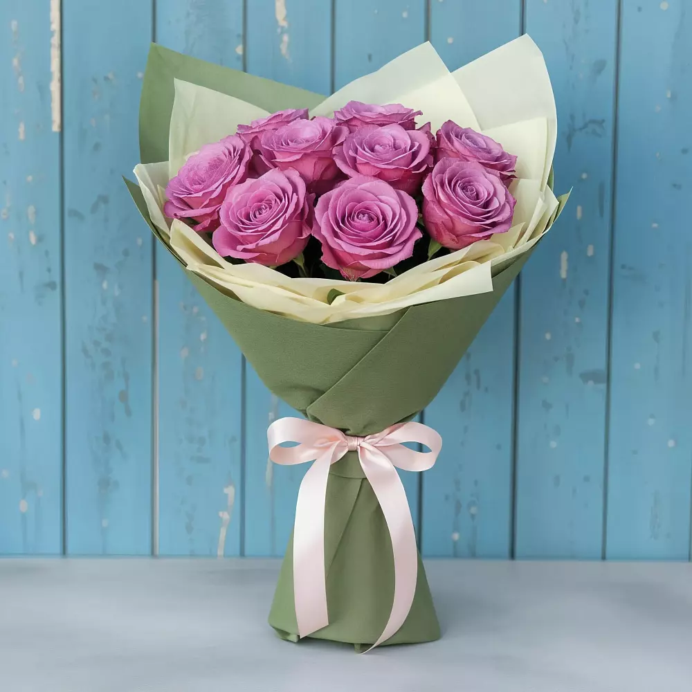 Букет Розы Фёрст Леди в Радуге