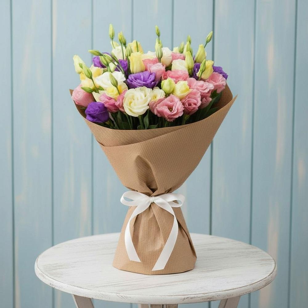 Букет цветов из: Лизиантусы в Радуге