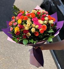 Букет Микс из разноцветных кустовых роз #REPLACE_PRED# Радуге