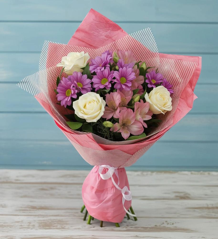 Букет цветов из: Герберы в Радуге