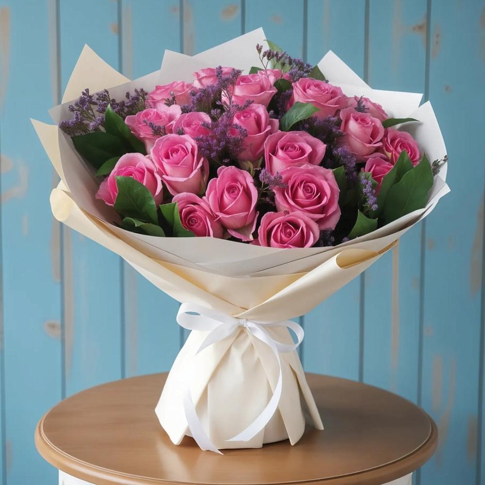 Букет цветов из: Розы в Радуге