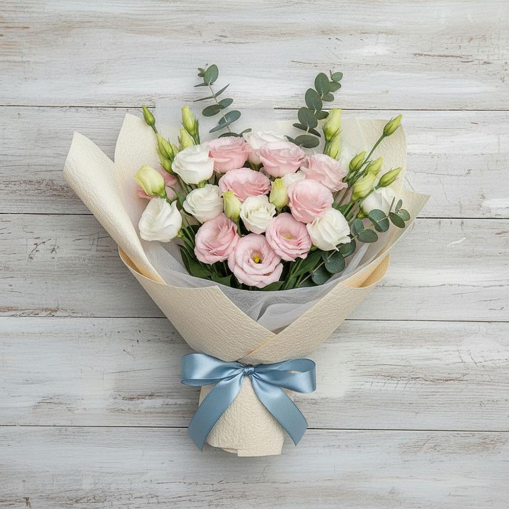 Букет цветов из: Лизиантусы в Радуге